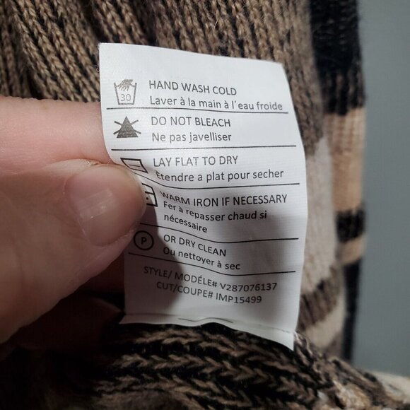 Vince Brown Stripe Wool Cashmere Open Front Cardigan Sweater Short-Sleeved XS/S - Picture 7 of 15